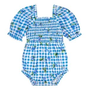 JESSAKAE Blueberry Muffin Baby Romper - Blue / 6-9M